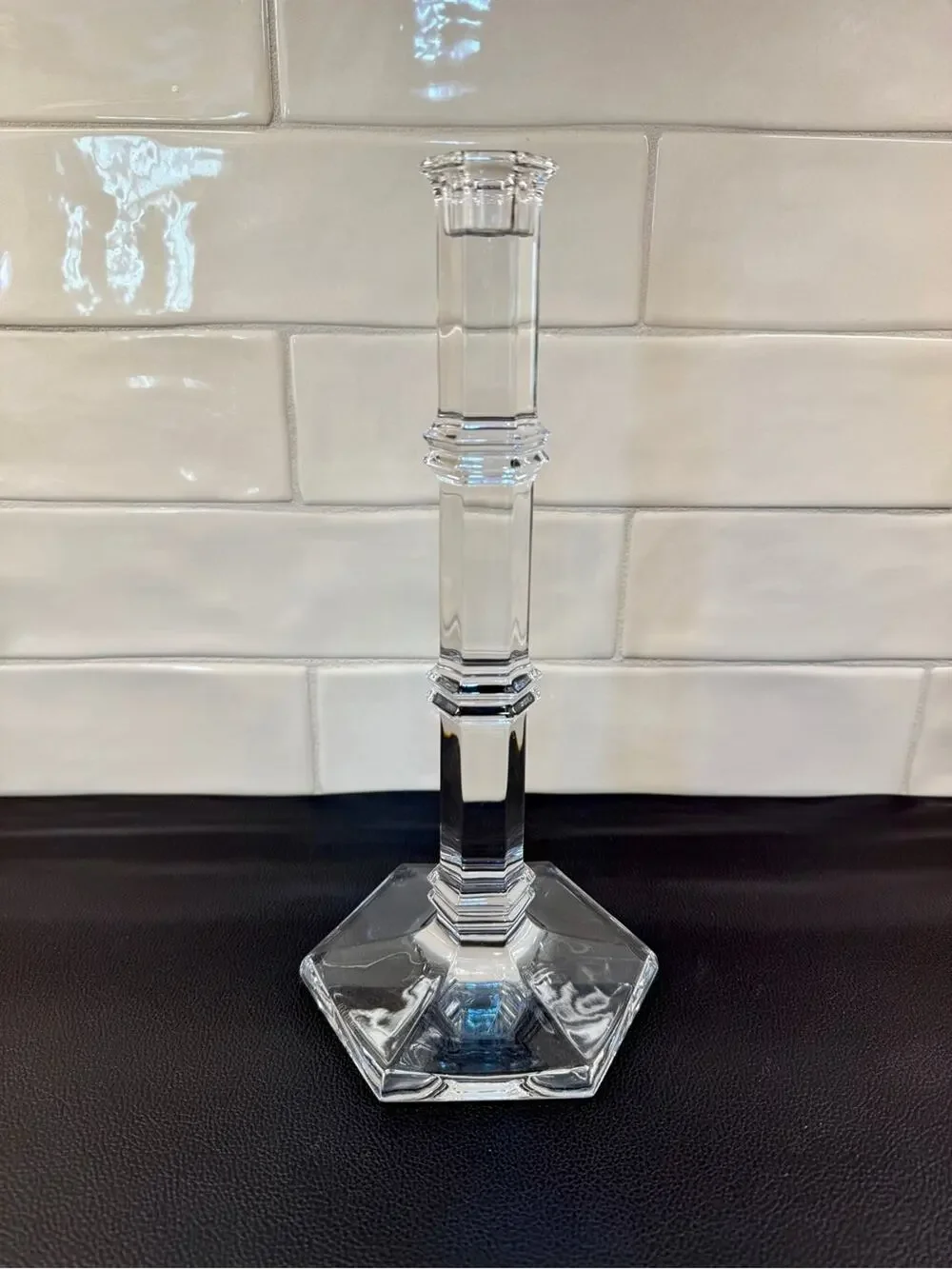 Tiffany & Co. Crystal Candlestick Holder 11”H